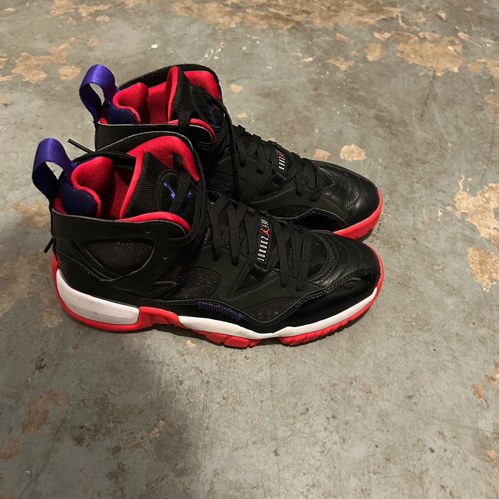 Jordan Athletic Shoes Black with Red and Purple Accents